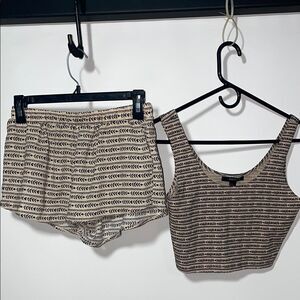 Patterned Black and Cream Women's outfit set